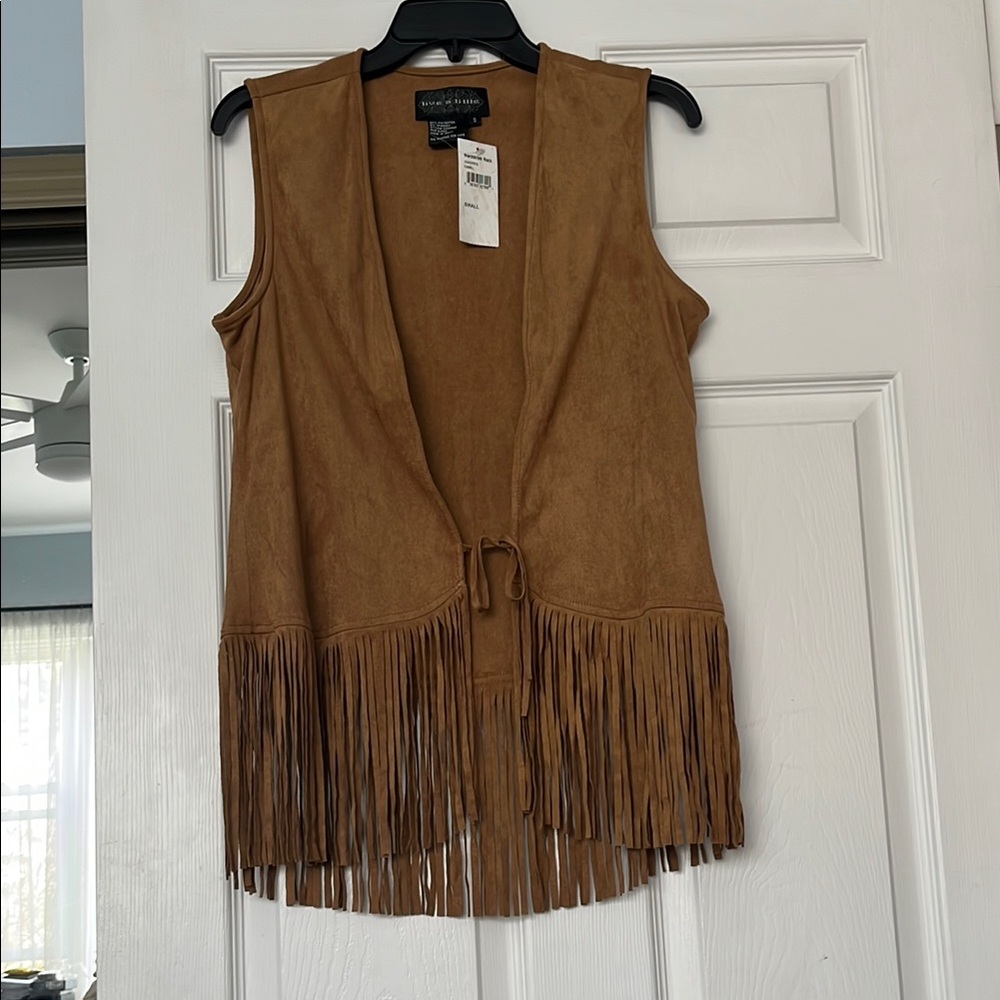 Live a Little Tan Fringe Vest